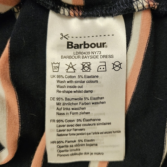 Barbour Striped Bayside Drawcord-Waist Midi Dress - Picture 12 of 13